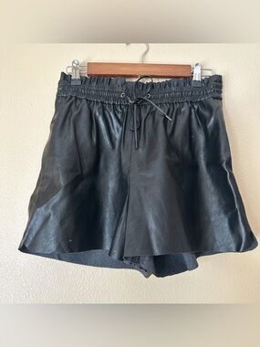 Pistola Black Faux Leather Shorts